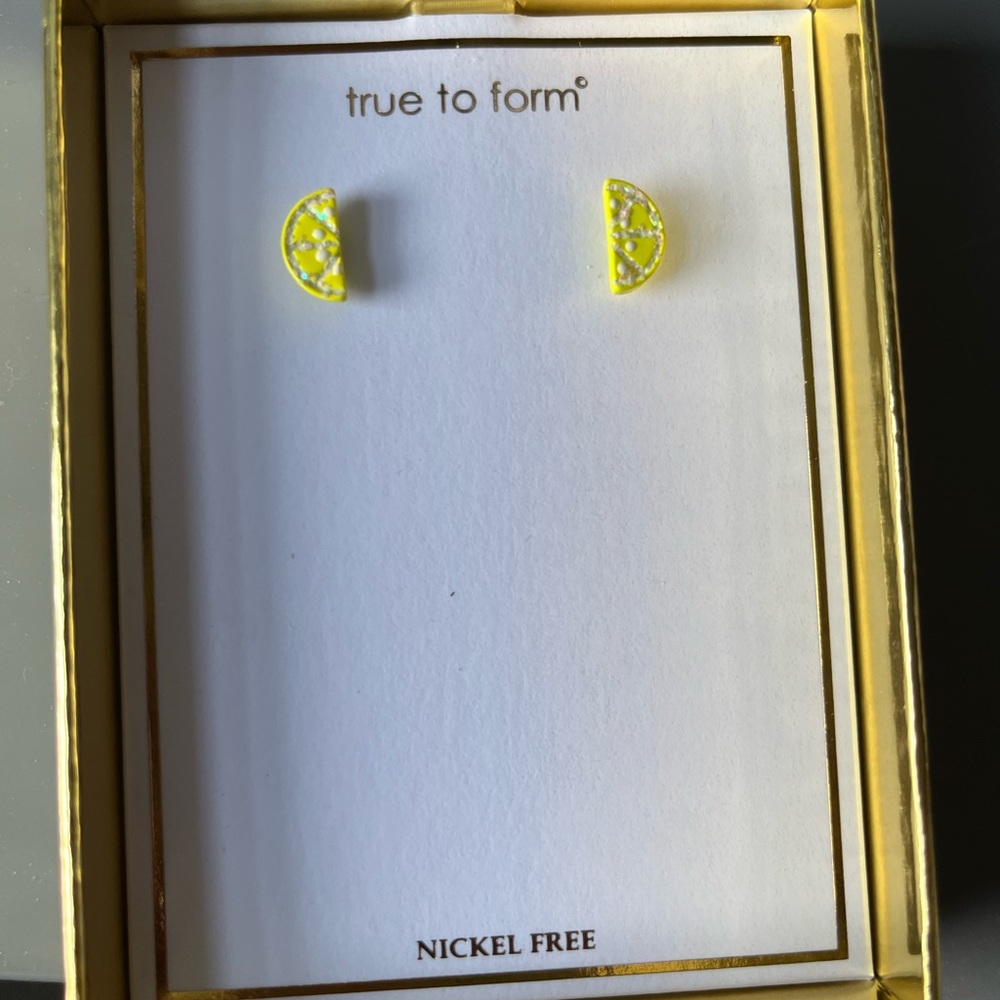 Lemon slice stud earrings